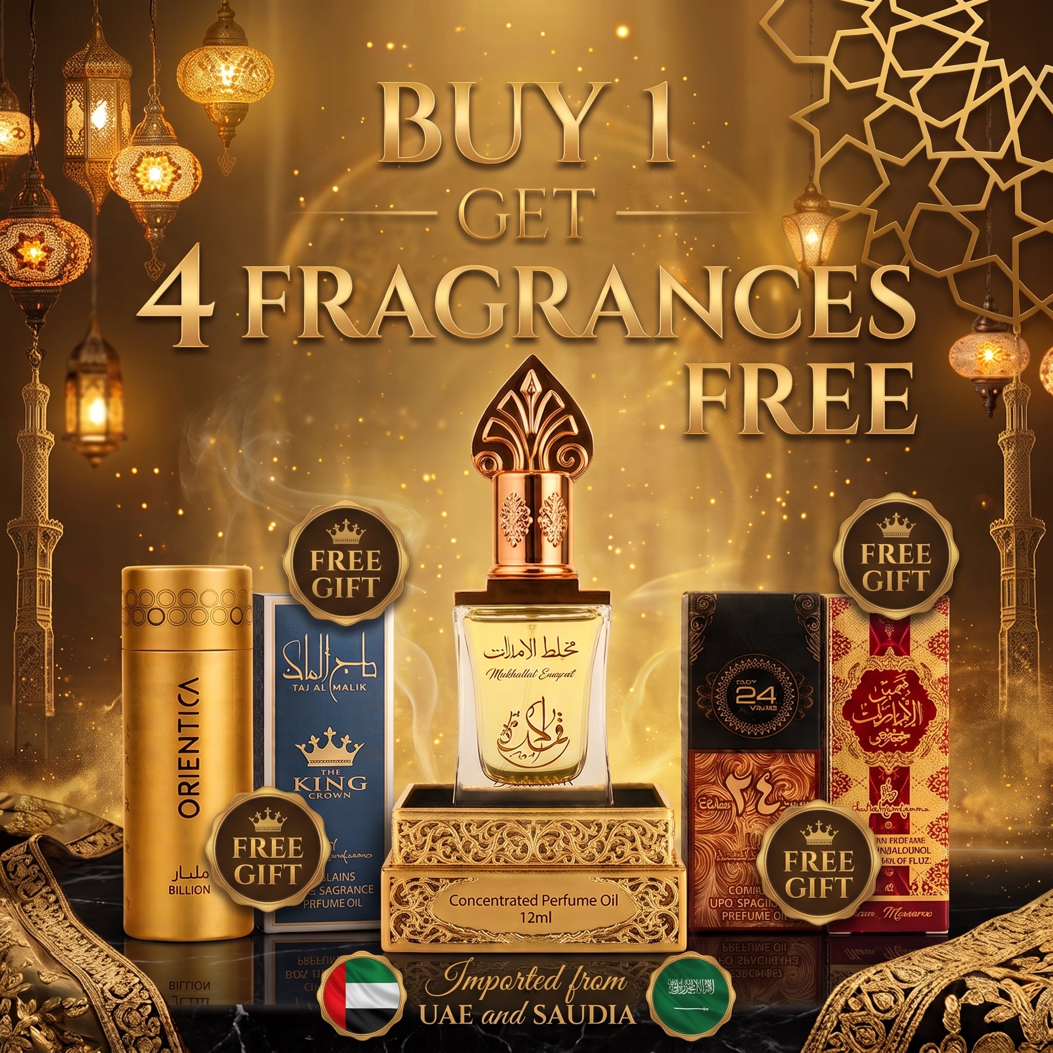 🔥 MUKHALLAT AL EMARAT UAE IMPORTED ATTAR BUNDLE 🇦🇪 + 4 PREMIUM ATTARS FREE 🎁 + FREE DELIVERY